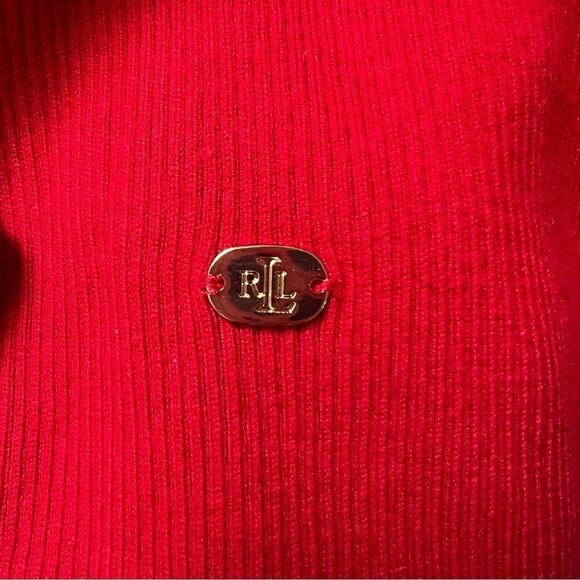 Ralph Lauren black label red fitted ribbed turtleneck L - Picture 4 of 6